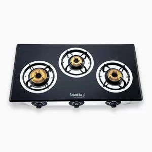 Anantha Glass – Glass Top LPG Stoves (3 Burners)